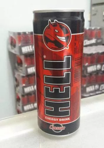 Hell Energy Drink displayed at RJ ENTERPRISES in Jalandhar Cantt, Punjab, ready for purchase.