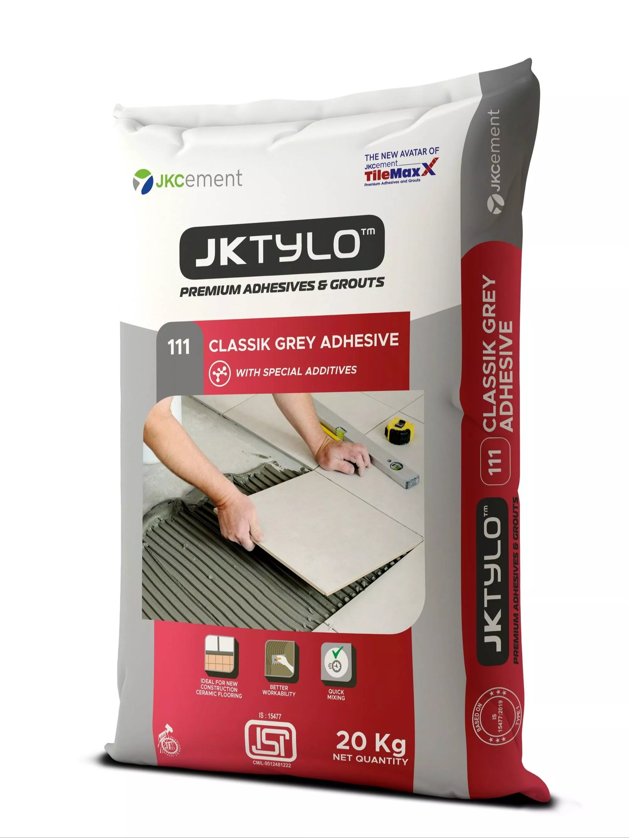 JKTLYO Classik Grey Adhesive for ceramic flooring in VRINDAVAN