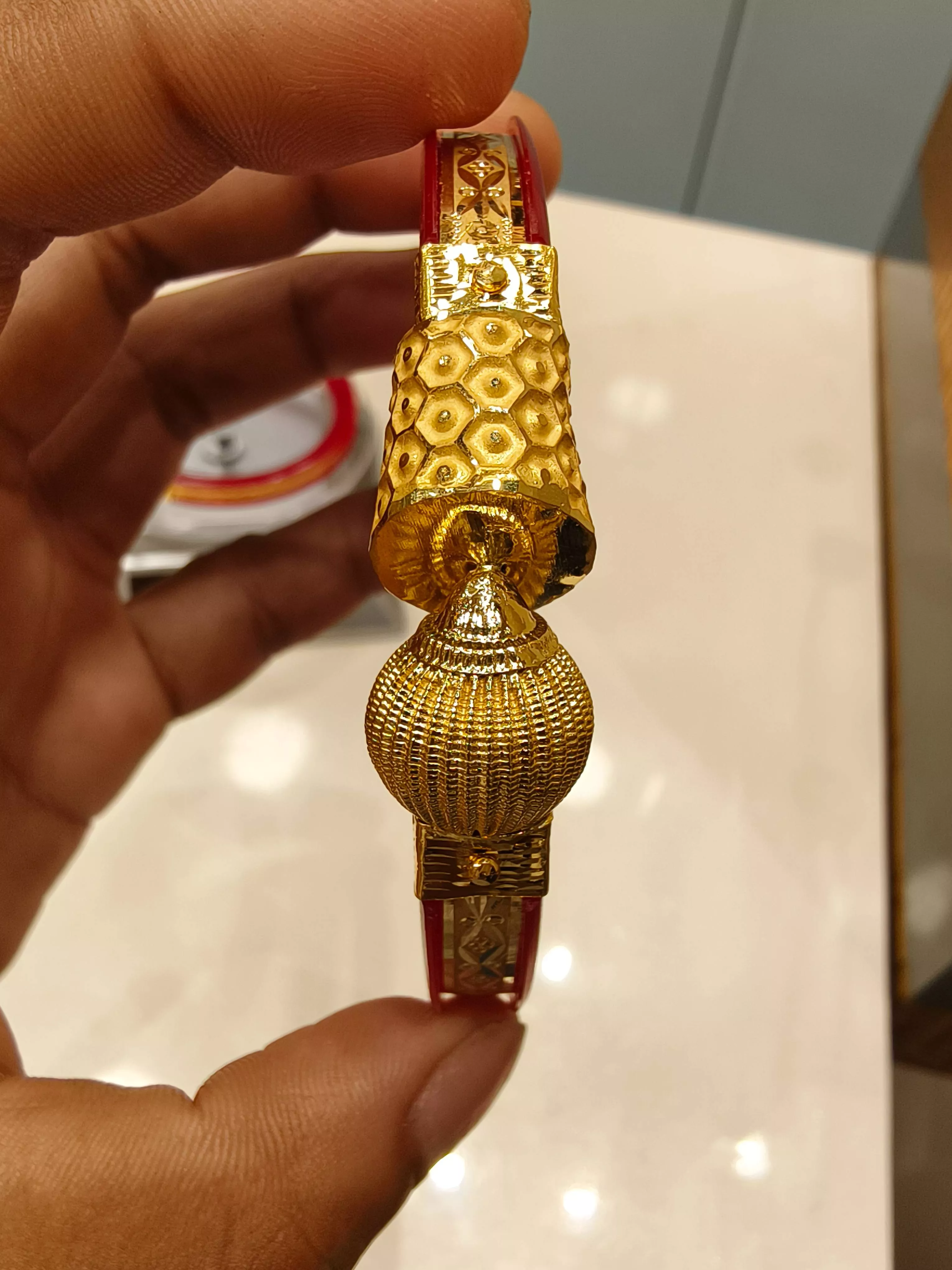 Elegant Traditional Gold-Plated Bangle showcasing intricate design in TWENTYFOUR NORTH PARGANAS