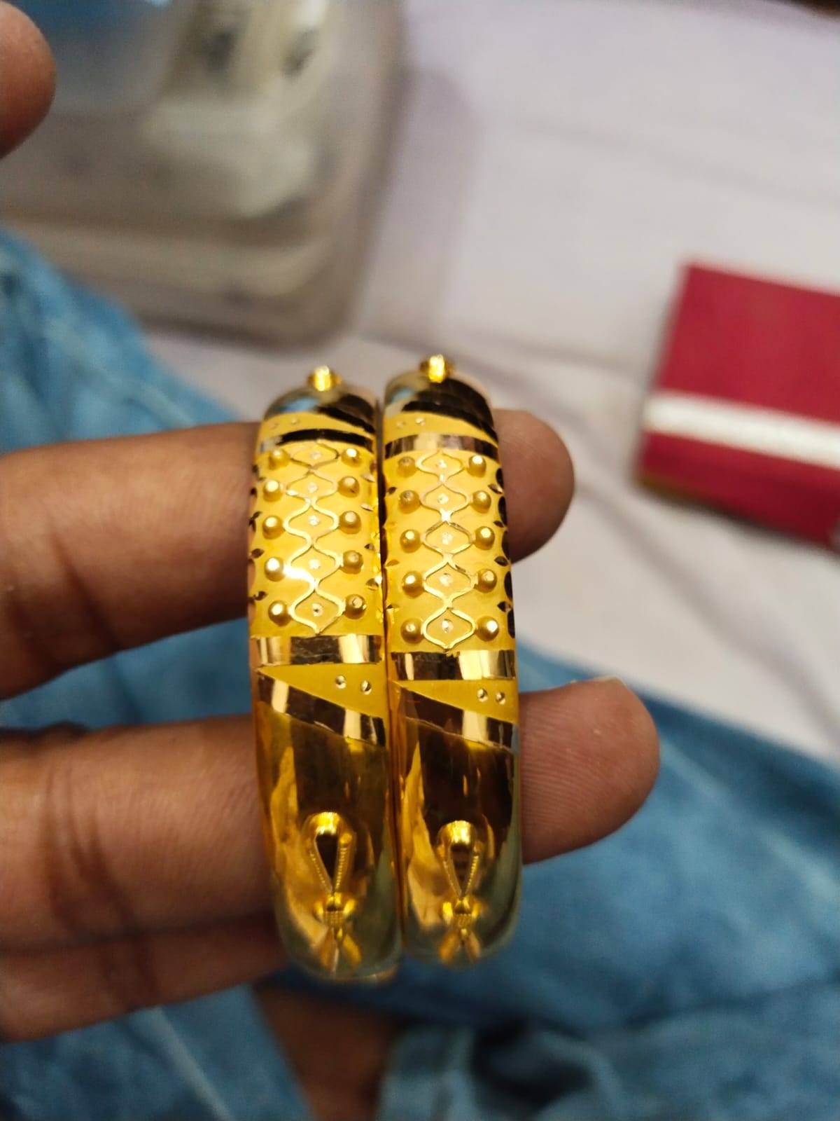 Elegant gold plated bangles displayed elegantly in GYANPUR