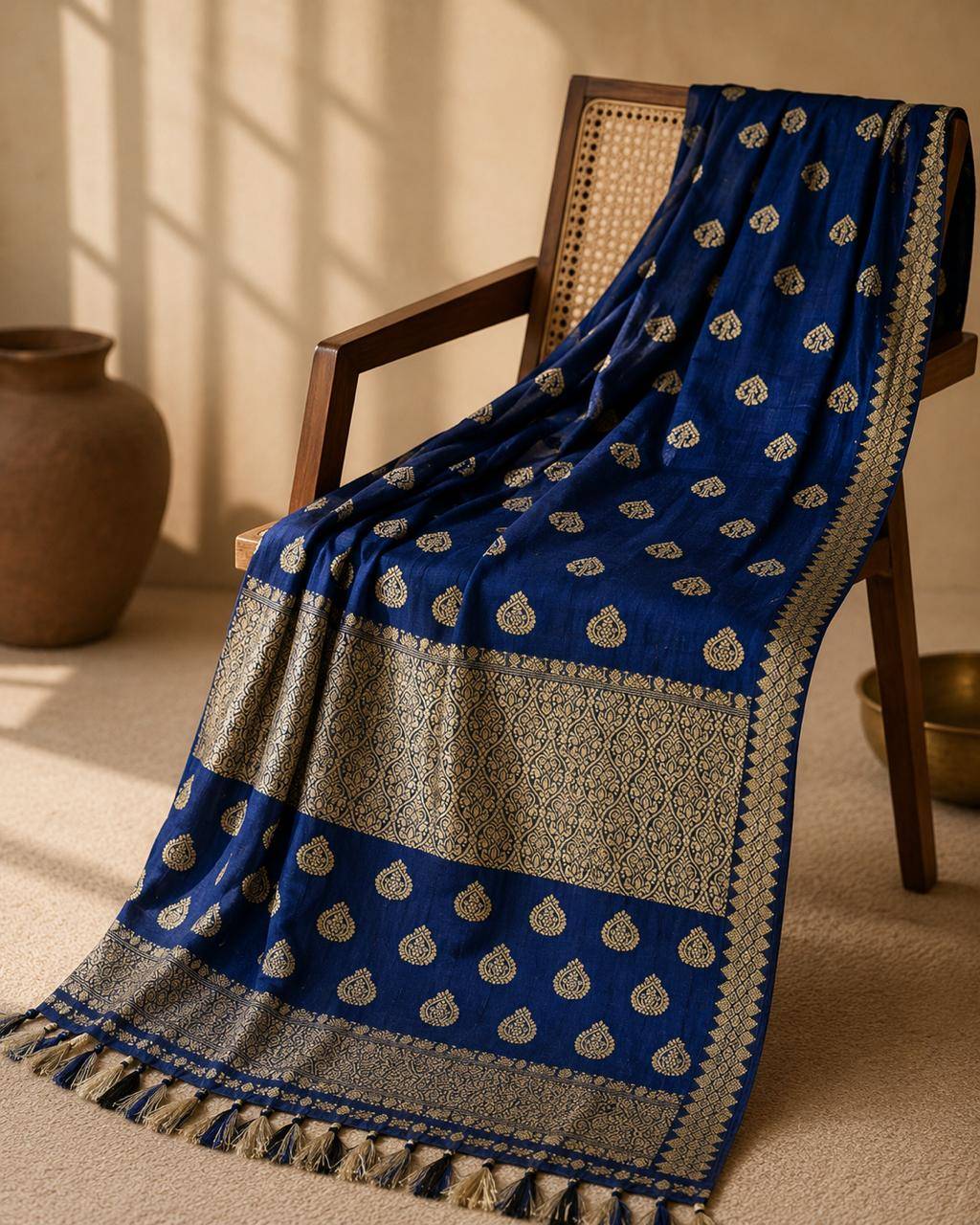 Assam Handwoven Cotton Saree showcasing traditional elegance in Guwahati