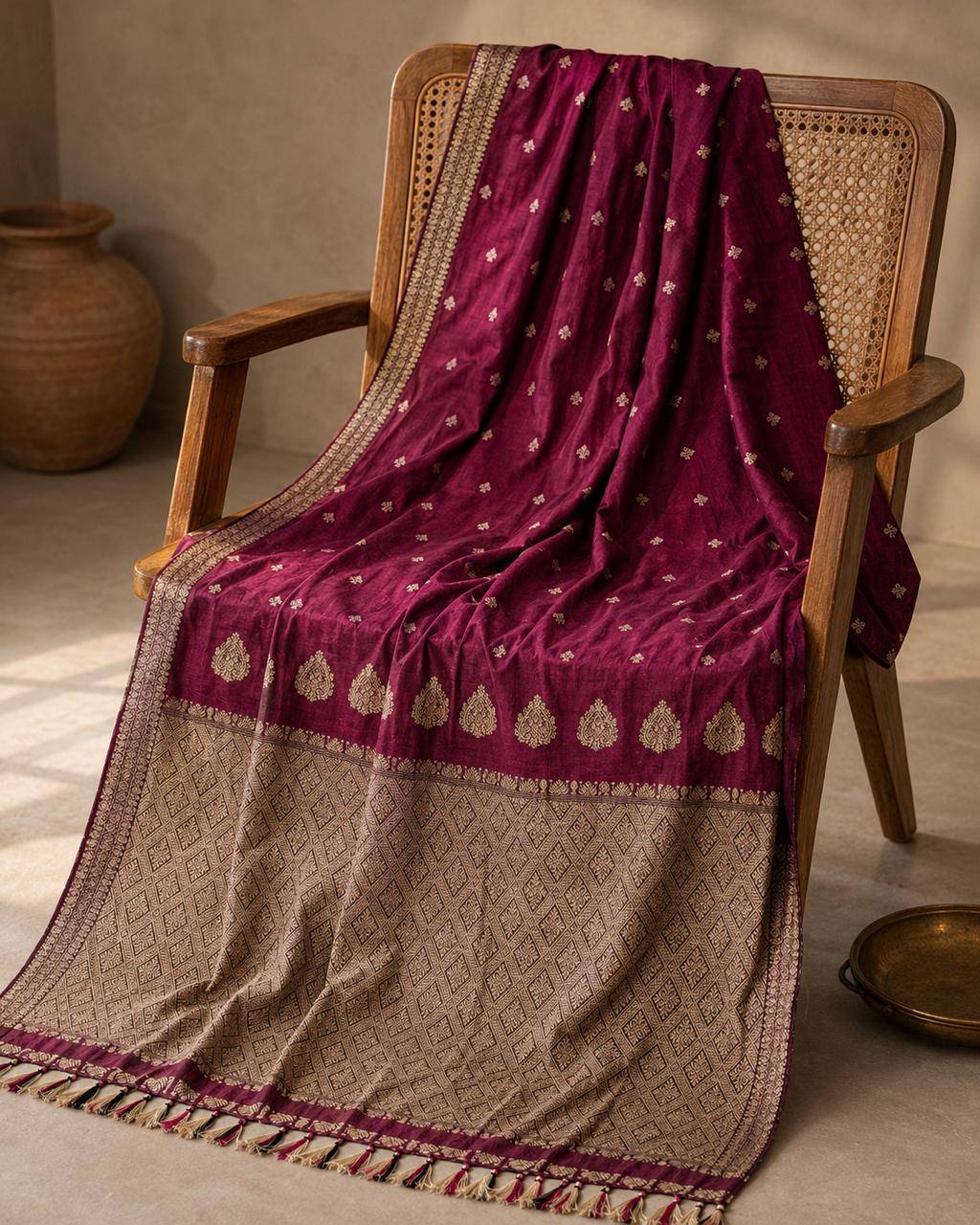 Assam Handwoven Handloom Saree showcasing traditional design in Guwahati