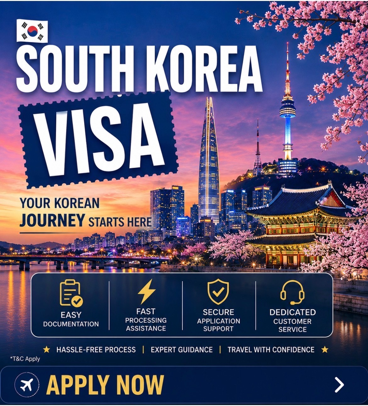 South Korea Visa application form and documents in New Delhi
