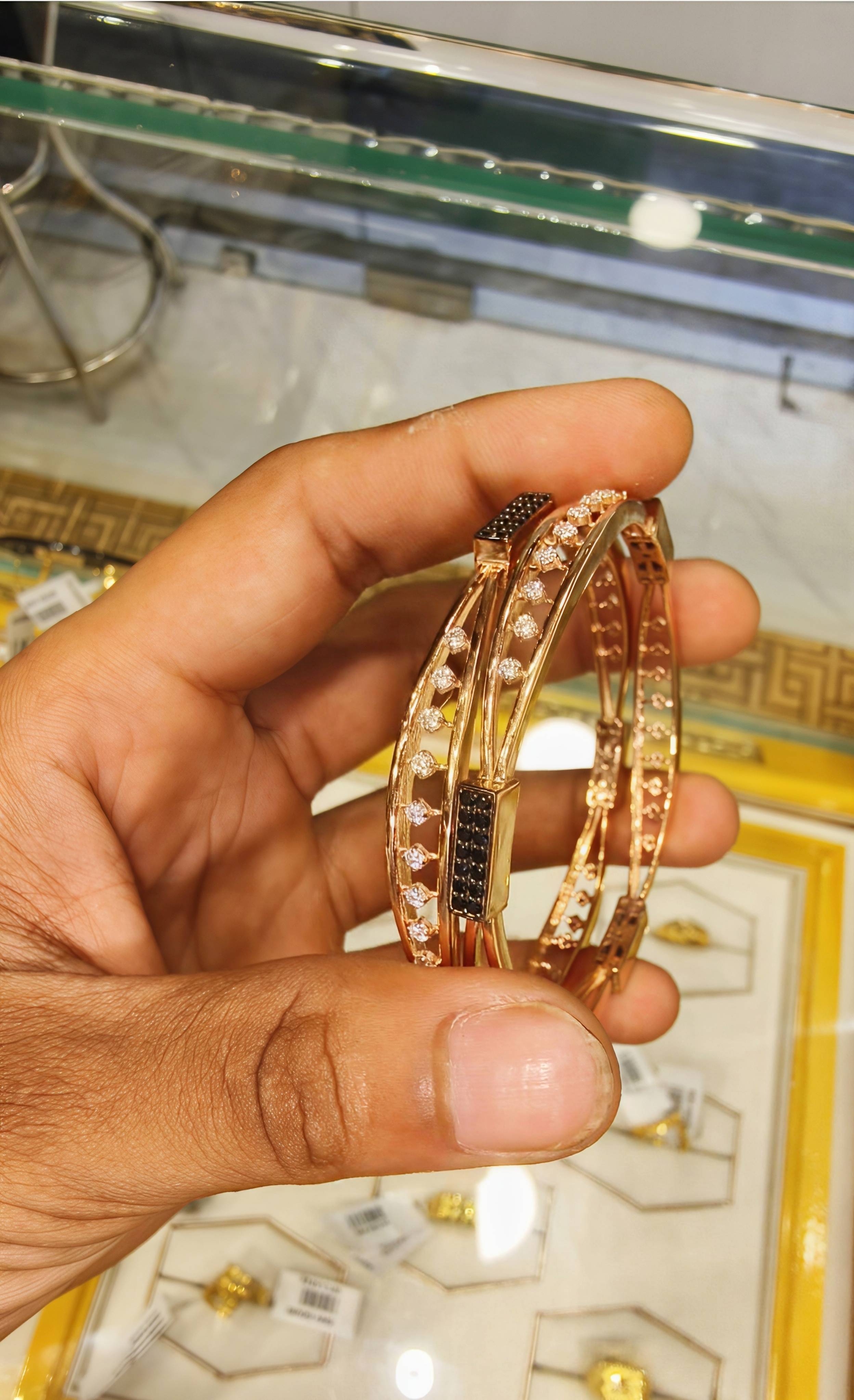 Elegant Rose Gold Bangle Set showcasing intricate design in TWENTYFOUR NORTH PARGANAS