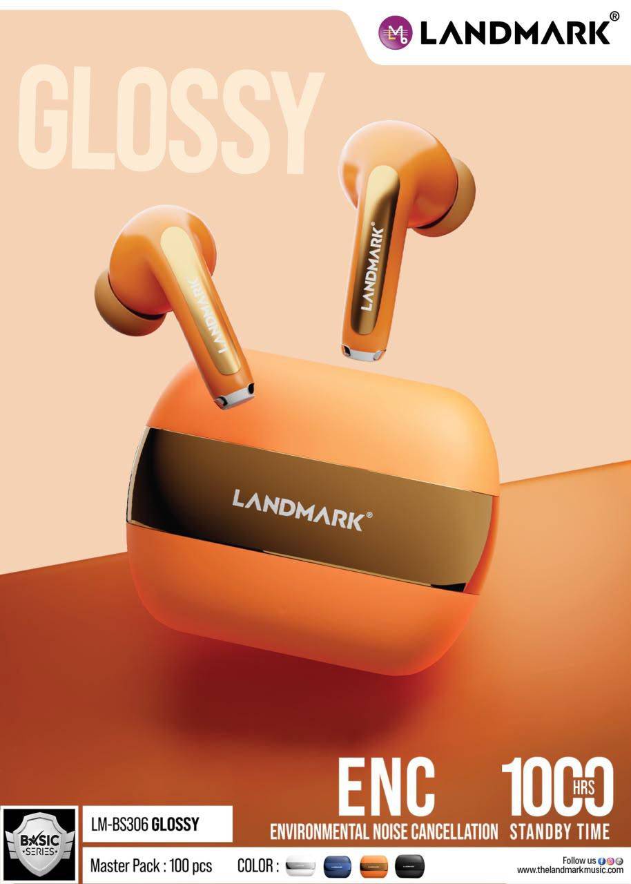 Stylish Landmark Glossy True Wireless Earbuds with ENC in KOTPUTLI
