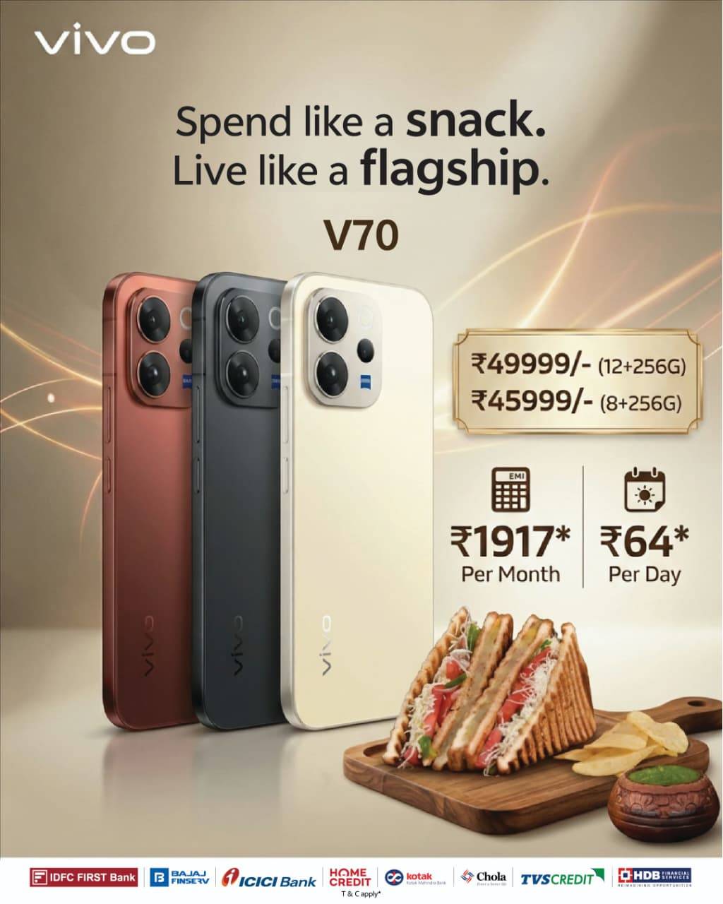 Jasmin mobile and Electronics - Vivo V70 Smartphone in Nadiad, Gujarat in NANDIAD