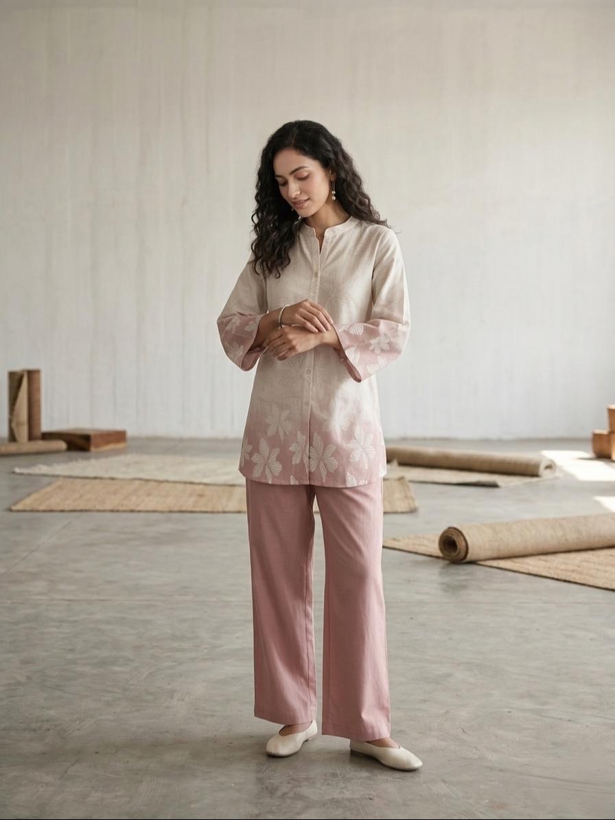 Shaded Cotton Cordset displayed elegantly in Surat, showcasing its 100% pure cotton fabric and stylish design.