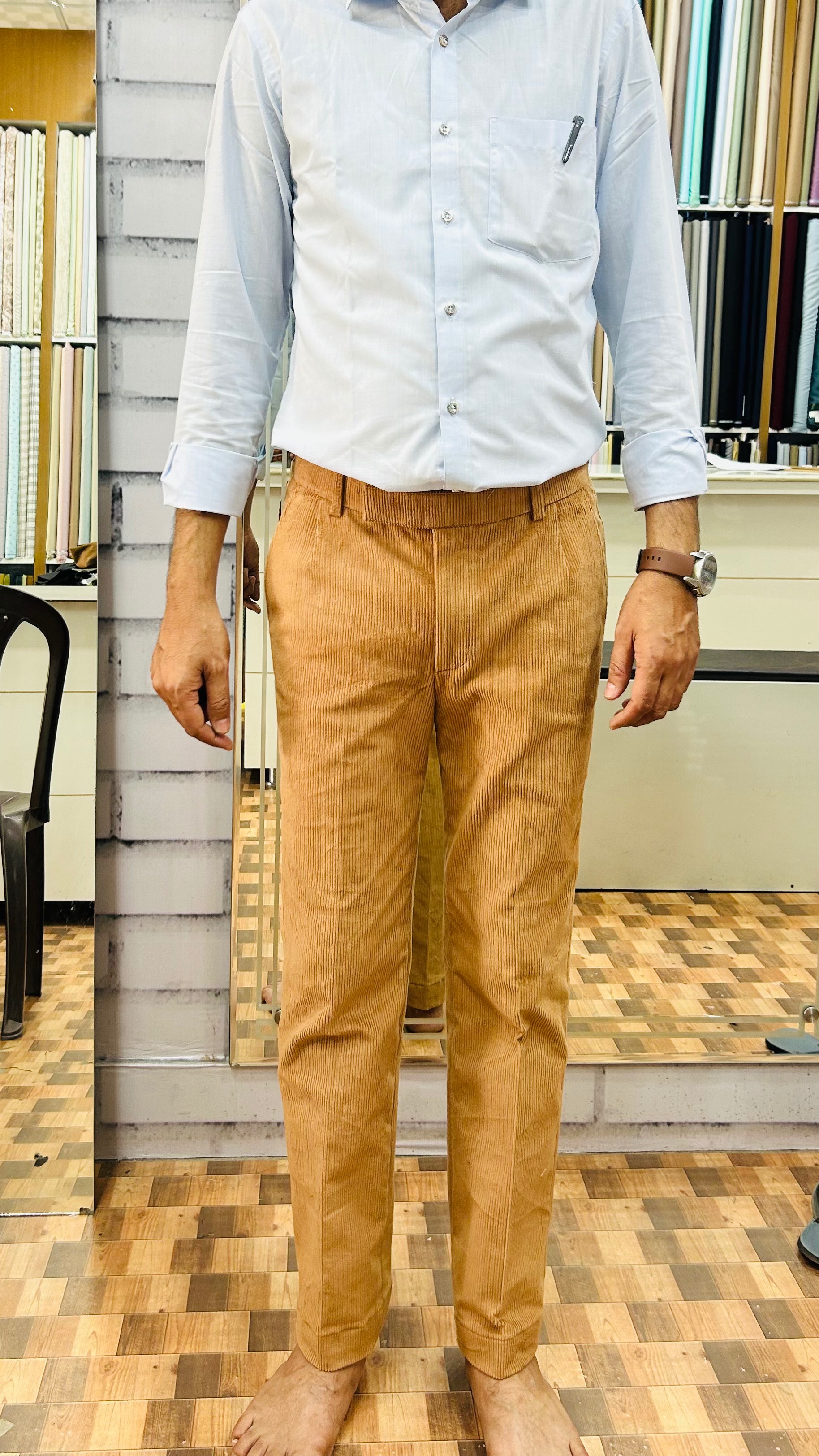 Stylish Men's Corduroy Trousers in HANUMANGARH, crafted from pure cotton for comfort. - Image 1