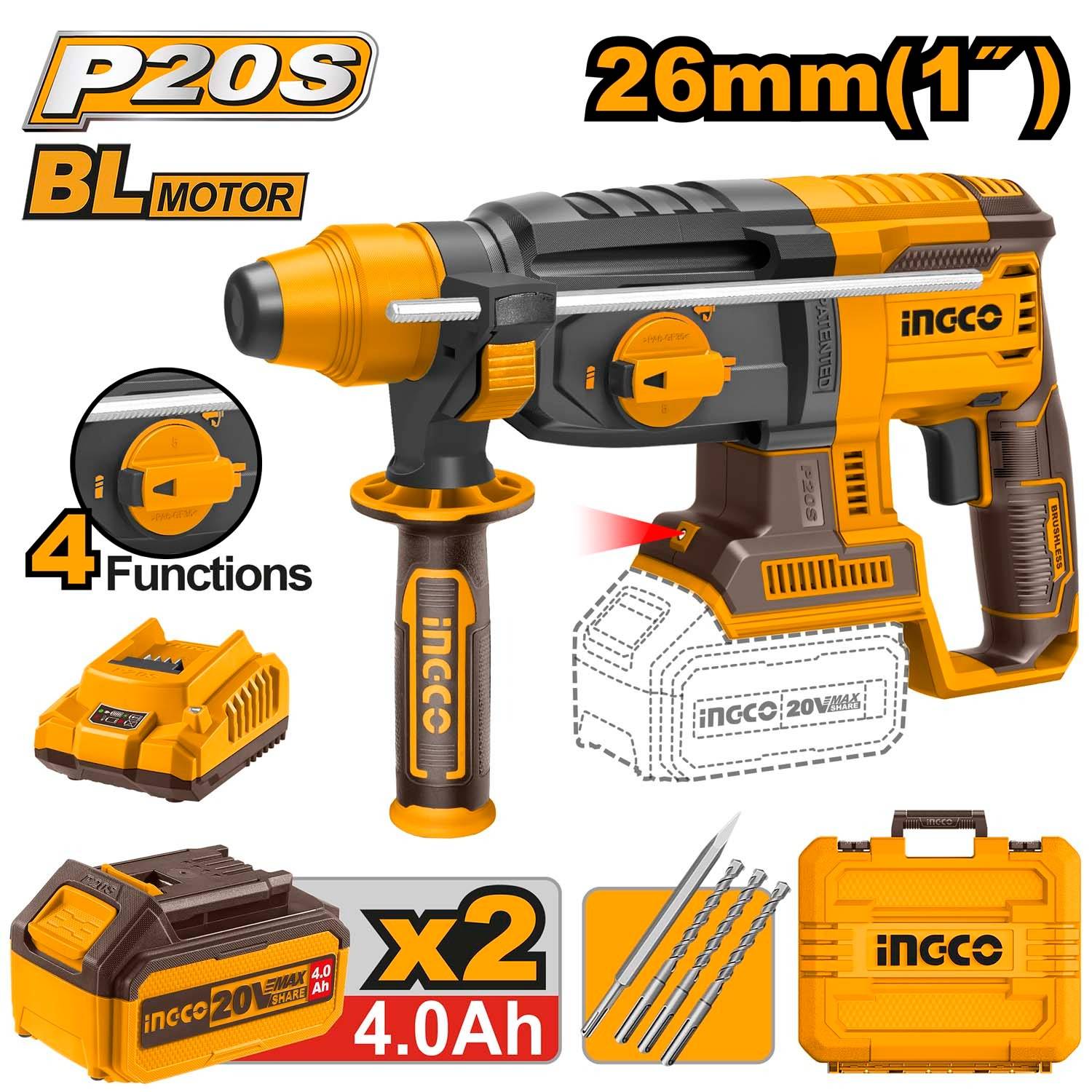 Ingco Cordless Rotary Hammer Drill with dual batteries in Udaipur