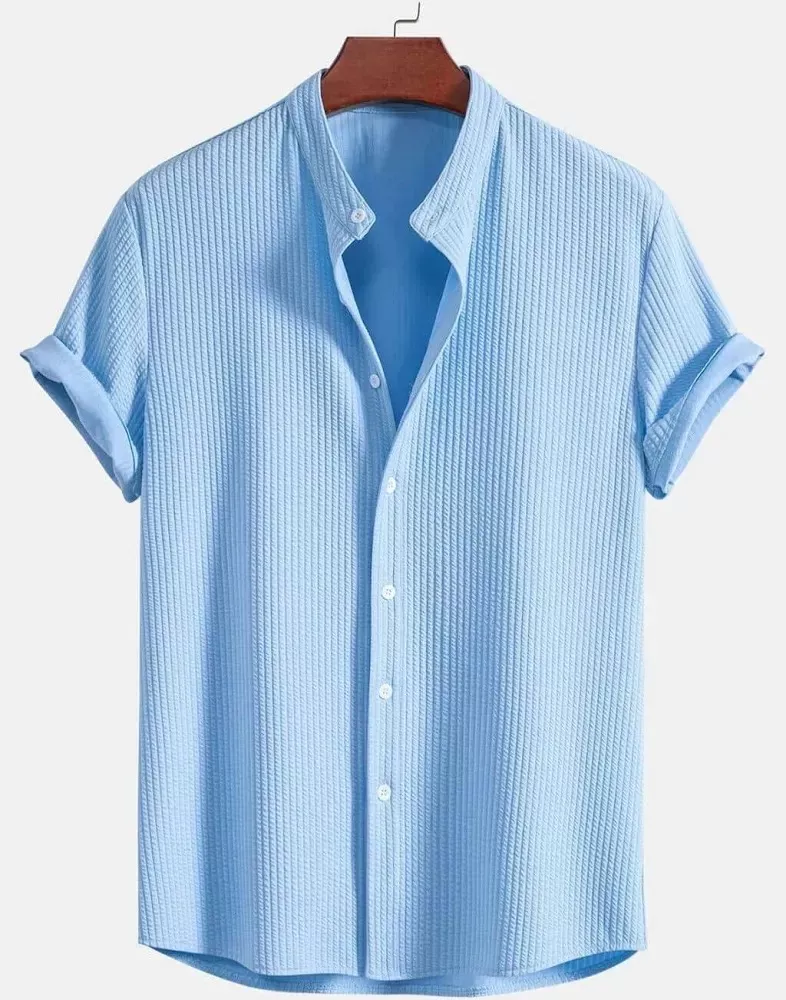 SANT CLOTH HOUSE - Light Blue Textured Shirt in AMBALA CANTT
