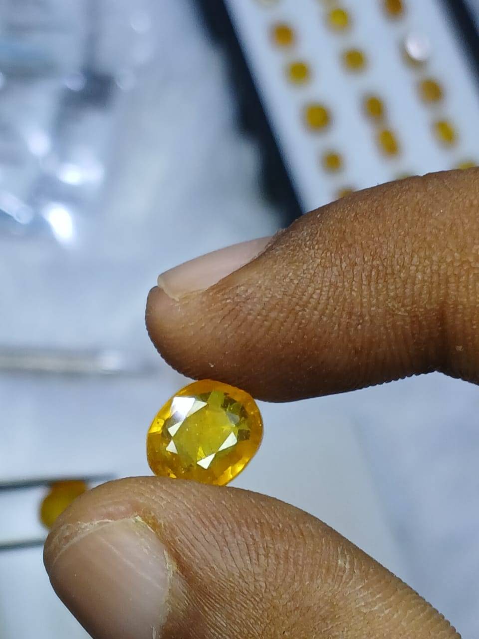 Vibrant Yellow Sapphire gemstone available at AYEZA GEMS in ALIPURA - Image 3