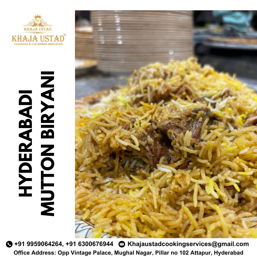  Zafrani Mutton Biryani KHAJA USTAD COOKING AND CATERING SERVICE Opp Vintage Palace, Mughal Nagar, Pillar No. 102 Attapur, Hyderabad