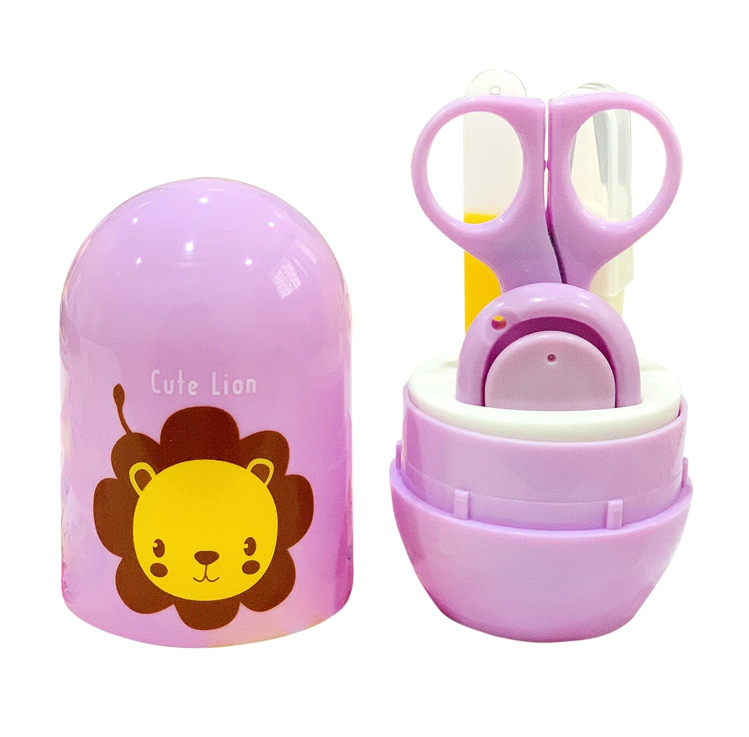 MASTELA� 4-in-1 Grooming Kit/Manicure Kit for Babies/Infants/Toddler with Scissors, Nail Clipper, Filer, Tweezers (Baby Care Kit Egg Pink, Pack of 1)-https://media.vyaparify.com/vcards/products/95808/81jp898KiXL._SL1500_-(1).jpg Image