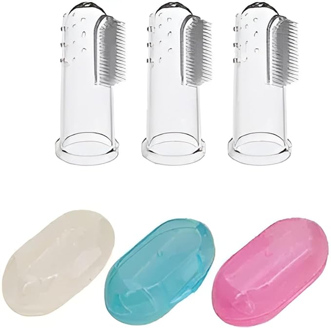 Baby Silicone Finger ToothBrush with case for Easy Cleaning, Massaging, and Soothing Gums, Oral Hygiene-https://media.vyaparify.com/vcards/products/95809/51uGTzicRDL._SX679_.jpg Image