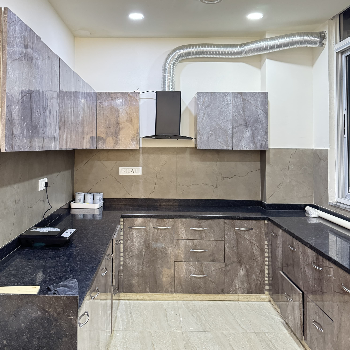 Furnished Kitchen with electrical appliances | DREAM STAYS | 379 FLAT NO 401 SIDH RIDHI SIDHI APARTMENT GALI NO 2 RAJA PARK JAIPUR 302001