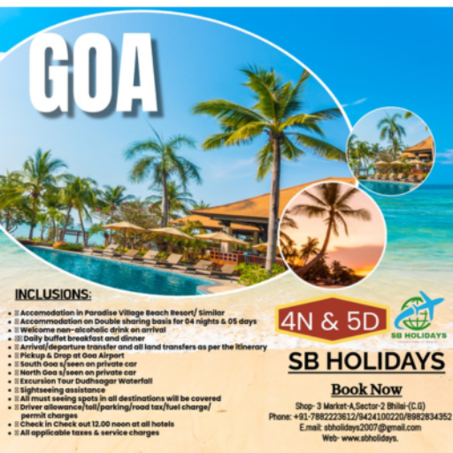 Goa Travel Package | S B TRAVELS AND SERVICES | C O S B TRAVELS AND SERVICES SHOP NO 5 A MARKET SECTOR 2 BHILAI