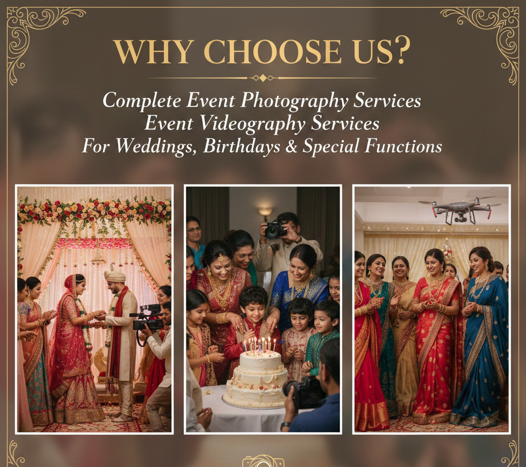 Why Choose Our Photography and Videography Services BLUE LENS STUDIO AND EVENTS Panathur, Varthur