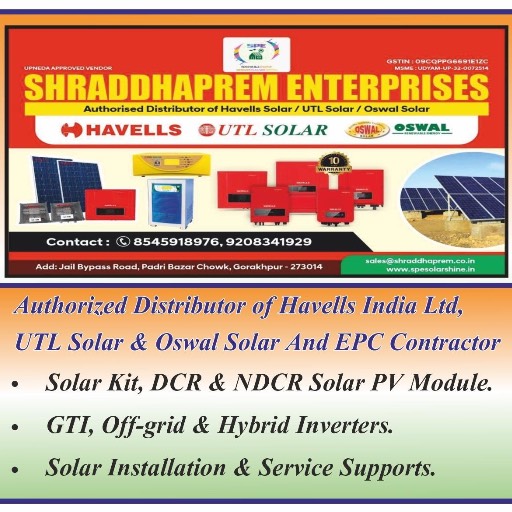 Rooftop Solar Services in Padri Bazar | Clean Energy Solutions at SHRADDHAPREM ENTERPRISES, GORAKHPUR